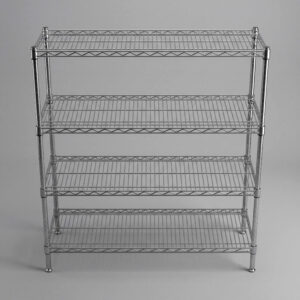 Four Tier Wire Shelving, 90cm